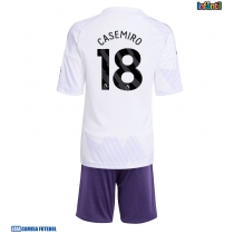 Camisa de Futebol Manchester United Casemiro #18 Equipamento Secundário Infantil 2025-26 Manga Curta (+ Calças curtas)